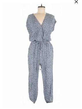 Dress Forum Navy Printed Wrap Jumpsuit